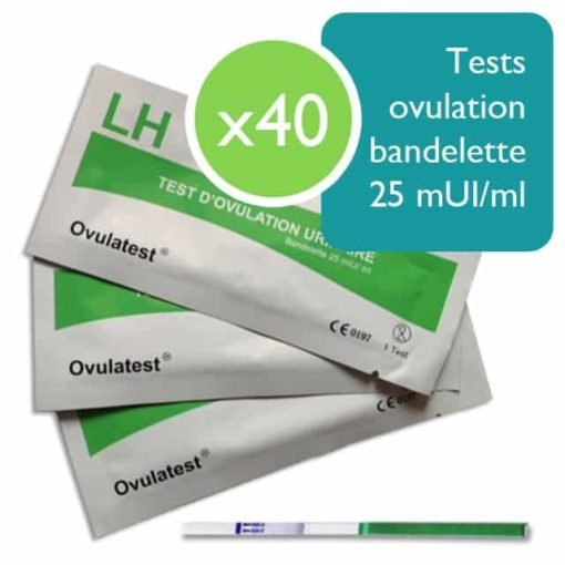 40 tests d'ovulation bandelette 25 mUI